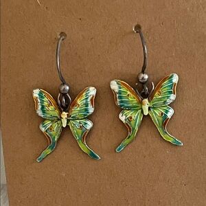 Colorful Butterfly Earrings .925 with enamel